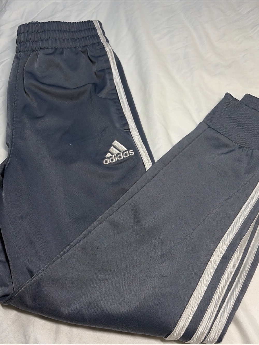 adidas Kids Dark Navy Joggers with White Stripes